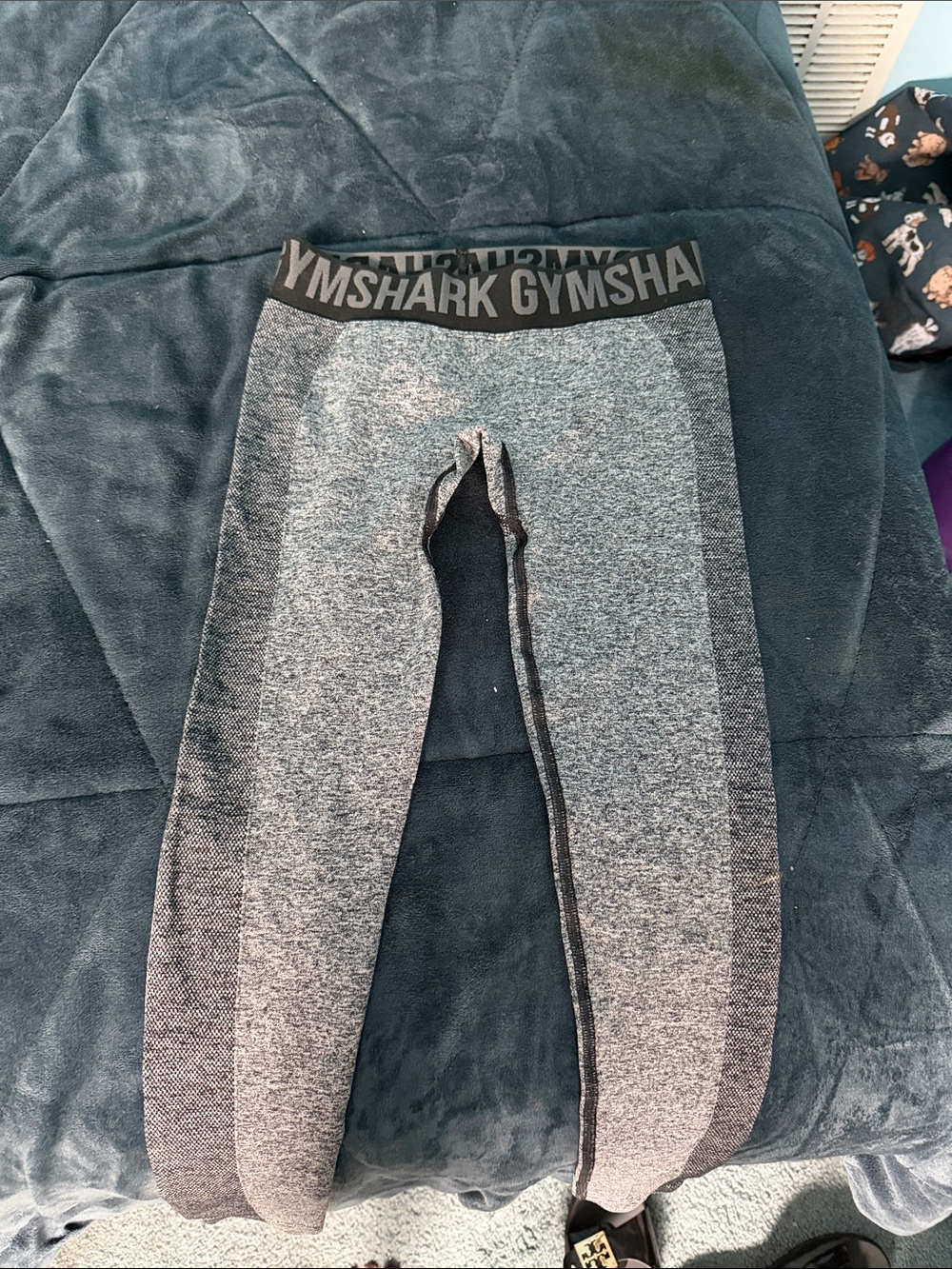 Gymshark women’s  Grey Seamless Contrast Panel Leggings size xs worn once